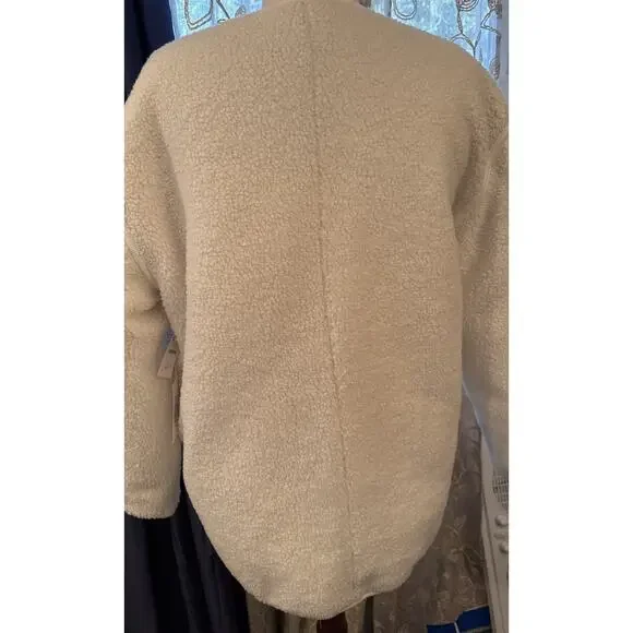 Haven Well Within Talbots White/ Ivory Reversible Sherpa Quilted Jacket Size L - Picture 6 of 9